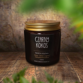 Świeca sojowa Czarny Kokos 120ml Świeca sojowa Czarny Kokos 120ml