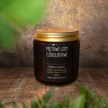 Świeca sojowa Miętowe Lody Czekoladowe 120ml Świeca sojowa Miętowe Lody Czekoladowe 120ml