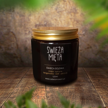 Świeca sojowa Świeża Mięta 120ml Świeca sojowa Świeża Mięta 120ml