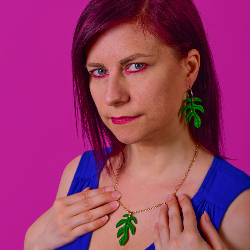 Naszyjnik "ROSA" z liściem monstery Naszyjnik "ROSA" z liściem monstery