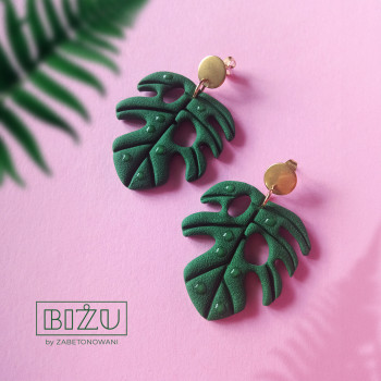 Kolczyki wiszące "ROSA" monstera Kolczyki wiszące "ROSA" monstera