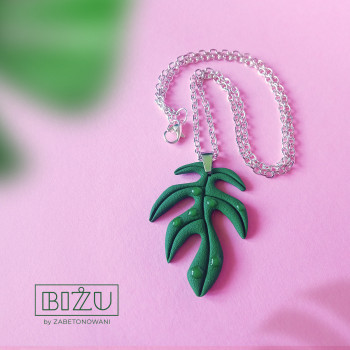 Naszyjnik "ROSA" z liściem monstery Naszyjnik "ROSA" z liściem monstery